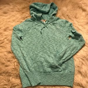 Mint Green Soft Marled Hooded sweater M